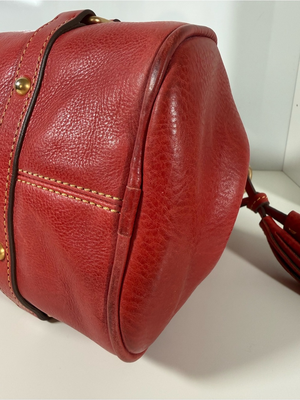 Dooney & Bourke Florentine Leather Satchel – Red - Picture 7 of 16